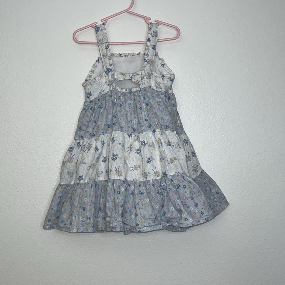 Joie dress girls size 4T floral blue white metallic girly tiered - Picture 10 of 10